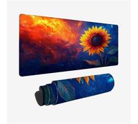 Sunflower Mouse Mat 23.6x11.8inch, Mouse Pad Fantasy Pattern Seamed Edges Design, 600x300mm Large Mousepad Office Accessories with Non-Slip Rubber Base for Office Desk Decor, Gifts for Women,Model974