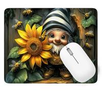 Sunflower Mouse Mat, Small Mouse Pad Dwarf Waterproof Gaming Mousepad, Mini Desk Mat 25 x 21 cm with Anti-Slip Base, Stitched Edges Mousepad, Keyboard, Mousemats for Desk, Gifts for Women p1j-706