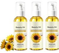 Sunflower Multi-Purpose Nourishing Oil - Natural Sunflower Extract, Fast Absorbing Hydrating Oil, Long Lasting Moisturizing, Lightweight Deep Nourish Dry Skin, for Face, Body, Hair,100ML (3Pcs)