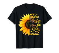 Sunflower My Greatest Blessings Call Me Mom and Nonna Funny T-Shirt