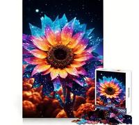 Sunflower Neon Cosmic Glow 1000 Piece Jigsaw Puzzles for Adults Jigsaw Think Toy Calm Relax Clean Cut Wall Art Decor 50x75cm