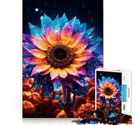 Sunflower Neon Cosmic Glow 1000 Piece Jigsaw Puzzles for Adults Pure Logic Toy Soothing Fun Sharp Cut Amazing Present 38x26cm