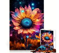 Sunflower Neon Cosmic Glow 1000 Piece Jigsaw Puzzles for Adults Teenagers Memory Gain Relaxed Mind Design Assembly 38x26cm