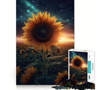 Sunflower Night Milky Way Jigsaw Puzzle for Teenagers 1000 Pieces Fine Logic Toy Calm Pastime Neat Edge Art Collection Piece 38x26cm
