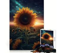 Sunflower Night Milky Way Jigsaw Puzzle for Teenagers 1000 Pieces Mental Logic Toy Stress Release Firm Cut Santa Wish Gift 50x75cm