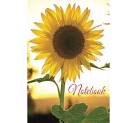 Sunflower Notebook Jotter Journal Note Book - Sunflowers Flower Design Cover - 120 6x9 Lined Pages