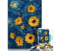 Sunflower Oil Painting 1000 Piece Jigsaw Puzzles for Adults Gifts,Help The Brain Exercise Addictive Toys to Cultivate Patience Great Gift 38x26cm
