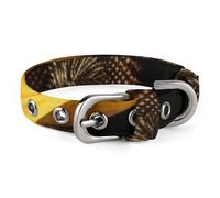 Sunflower on Black Background Dog Collar Adjustable Soft and Comfortable Puppy Collars with Metal Buckle Pet Collar for Small Medium Pet
