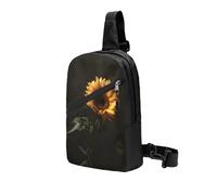 Sunflower On Dark Background Backpack Satchel Multi-Purpose Chest Bag Trekking Waterproof Satchel