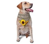 Sunflower On Rustic WoodDog Bandanas Cat Puppy Scarfs Washable Pet Handkerchief
