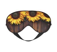 Sunflower On Wood Plank Print Sleep Mask Silk-Like Eye Mask Sleeping Eye Mask for Women Men for Travel Sleep Relaxation