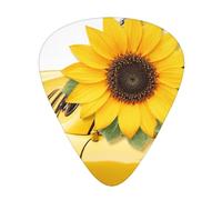 Sunflower on Yellow Car Printed Guitar Picks 12-Piece Set - Comfortable, Versatile Plectrum for All Guitar Styles & Players
