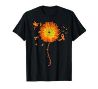 Sunflower Orange Ribbon Leukemia Cancer Awareness T-Shirt