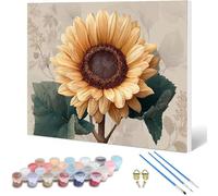 Sunflower Paint by Numbers for Adults, Flower Painting by Numbers DIY Color Oil Painting Hobbies for Adults Women with Acrylic Paint Brush Set for Room Decor, Gifts for Women 80x60cm -hjw25010AL