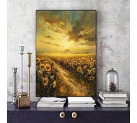 Sunflower Paint by Numbers Landscape Painting by Numbers for Adults Beginner, DIY Adult Crafts Oil Painting Art Kits with 3 Paint Brush and Acrylic Paints for Wall Art Home Decor 8x12 Inch -bby25069D
