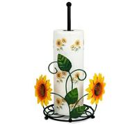 Sunflower Paper Towel Holder, Kitchen Roll Holder Sunflower, Metal Free-Standing Kitchen Towel Rack, Decorative Kitchens Paper Stand Non Slip, 23x16x36.5cm Vintage Cute Countertop Decor