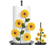 Sunflower Paper Towel Holder - Sunflower Kitchen Decor and Accessories Yellow Farmhouse Countertop Cute Country Stuff Vintage Home Decoration Black Metal Rustic Kitchen Counter Decor Housewarming Gift
