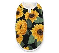 Sunflower Pattern Dog Shirt Quick Dry Breathable Pet T-Shirt Soft Stretchy Sleeveless Vest Dog Apparel M