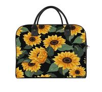 Sunflower Pattern Laptop Tote Bag Casual Travel Handbag Multi Pocket Shoulder Bags for Work Travel