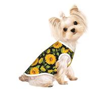 Sunflower Pattern print Dog Clothes T Shirts for Small Dogs Breathable Puppy Kitten Dog Shirts for Pet Dogs Cats