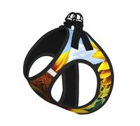 Sunflower Pattern Print Pet Leash Vest,Breathable Mesh Pet Harness, Reflective For Small Medium Dogs Safe Easy Walking