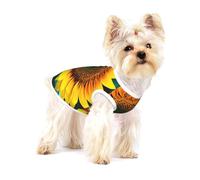 Sunflower pattern print Tshirts for Small Dogs Dog's Fashion Shirt Breathable Sleeveless Shirts for Small Dogs