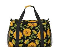Sunflower Pattern Travel Duffel Bag for Women Men,Print Polyester Tote Hand Luggage Bag with Shoulder Strap