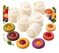 Sunflower Patterned Round Hand-Press Mooncake Double Ended Pastry Mold | Kitchen Fluted Jam Cookie Press Mold, Recessed Filling Well, Two-Sided Dough Shaping Tool for DIY Cookies, Mooncake