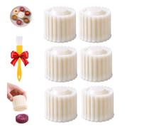 Sunflower-Patterned Round Hand-Press Mooncake Mold for DIY Cookie (6PC) | 2-In-1 Creative Double-Ended Pastry Mold, Food-Grade, Easy Release, Simple Cleanup, Compact Reusable Pastry Mold Baking Tool