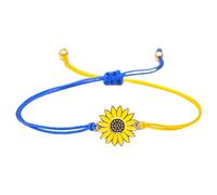 Sunflower Peace Bracelet Ukraine Flag Blue And Yellow Wax Thread Woven Friend With Ukrainian s Unity Long Fashion Necklace
