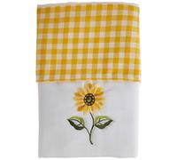 Sunflower Pencil Pleat Headed Kitchen Curtains and Tiebacks, Yellow/White, 46 x 48-Inch