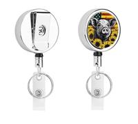 Sunflower Pets Badge Reel Retractable Stainless Steel Badge Clip with Lanyard Cute Badges Reel Holder Heavy-Duty Nurse Doctor Name Tag Badges Clip for Work