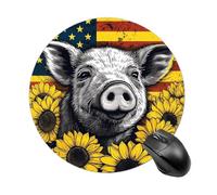 Sunflower Pets Round Gaming Mouse Pad Non-Slip Rubber Base Mousepad Travel Office Mousepads for Desk Funny Waterproof Computer Mouse Mat Cute Laptop Mouspad 7.8x7.8 Inch