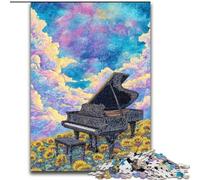 Sunflower Piano JigsawPuzzle 1000 Pieces for Teenagers, Suitable for Ages 14 And Up Improve Memory Gifts Ideas (26x38cm)