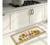 Sunflower Pigs Kitchen Mats for Floor, Rustic Farmhouse Style Soft Mats, Spring Cushioned Comfort Washable Decor Rugs for Kitchen Sinks Laundryroom Bathroom 16x47 Inch