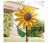 Sunflower Pinwheels, Sunflower Left Outside For A Long Time Under The Rain And Snow Garden Wind Mills Outside, Lawn Decor