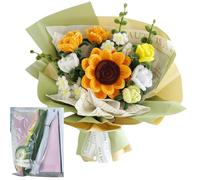 Sunflower Pipe Cleaners Colourful Flexible Chenille Stems Including Flower Rod, Tape,Craft Glue,Flower Cellophane Bag, Ribbon, Craft Supplies for DIY Sunflower Bouquet Style1, Craft Pipe Cleaners