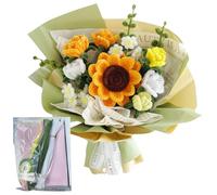 Sunflower Pipe Cleaners for Craft 11.8 Inch Colourful Flexible Chenille Stems Including Flower Rod, Tape,Craft Glue,Flower Cellophane Bag, Ribbon, Craft Supplies for DIY Sunflower Bouquet Style1 Craft