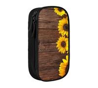Sunflower Plant Print Pencil Case Coin Key Card Bag Purse Large Pen Pouch for Kids Boys School Office