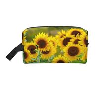 Sunflower Plant PrintedMakeup Trave Bag for Women,Cosmetic Large Capacity Organizer