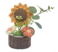 Sunflower Potbouquet with Realistic Bloom Structure for Tabletop Mantel or Bookshelf Home Accent Use