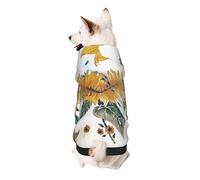 Sunflower Printed Dog Hoodie Soft Dog Sweatshirt Cute Cat Dog Clothes for Small Dogs Kitten Puppy, XL