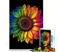 Sunflower Psychedelic 1000 Piece Jigsaw Puzzle for Teenagers Clear Logic Toy Calm Pastime Perfect Cut Classic Gift 50x75cm