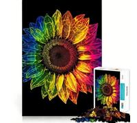 Sunflower Psychedelic 1000 Piece Jigsaw Puzzles for Adults Memory Boost Family Joy Pattern Assembly Santa Wish Pick 38x52cm
