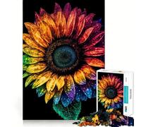 Sunflower Psychedelic 1000 Piece Jigsaw Puzzles for Adults Sharp Logic Toy Home Leisure Tight Cut Heartfelt Gift 50x75cm