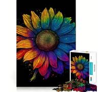 Sunflower Psychedelic 1000 Piece Jigsaws for Teenagers Mind Exercise Toy Mental Relax Design Assembly Santa Wish List 50x75cm