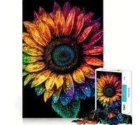 Sunflower Psychedelic Jigsaw Puzzles for Teenagers 1000 Pieces Mind Puzzle Peaceful Fun Art Assembly Lovely Gift 38x26cm