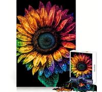 Sunflower Psychedelic Jigsaw Puzzles for Teenagers 1000 Pieces Mind Puzzle Peaceful Fun Art Assembly Lovely Gift 38x26cm