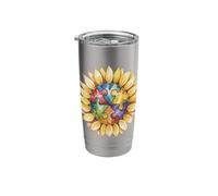 Sunflower Puzzle Art for Creative Minds and Color Lovers in Stainless Steel Insulated Tumbler