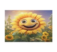 Sunflower Puzzles 1000 Pieces Wooden Jigsaw Puzzle for Adults Brain Exercise Challenge Game Gift for Kids Children Jigsaws （75×50cm）